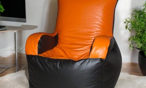 Bean Sofa Chair Classic- Black & Orange