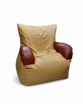Kids Bean Sofa Chair Ivory & Brown