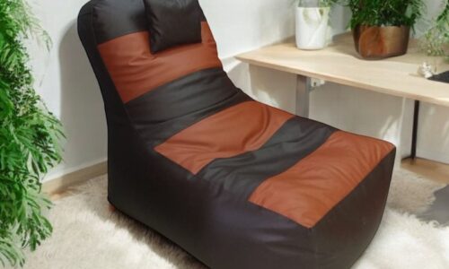 Video Rocker bean bag for Gaming Dark Brown & Tan