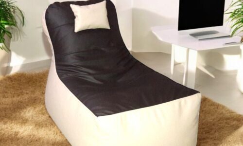 Video Rocker bean bag for Gaming Off White & Dark Brown