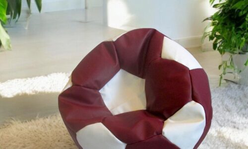 Soccer Bean Bag Classic Maroon & White