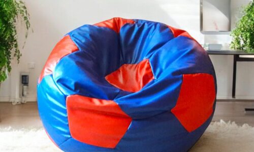 Soccer Bean Bag Classic Royal Blue & Red