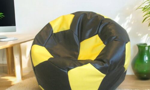 Soccer Bean Bag Classic Royal Black & Yellow