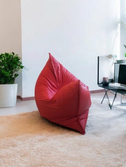 Red Bean Bag Sack Lounger Filled with Beans – Comfortable Seating for Home & Office in India