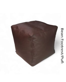 Bean Pufi or footrest in brown color and square shape