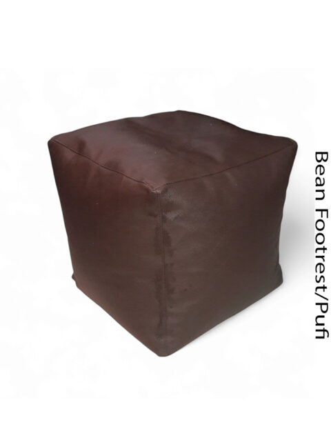 Bean Pufi or footrest in brown color and square shape