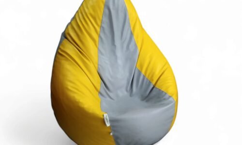 Classic Bean Bag Yellow & Light Grey Stripes