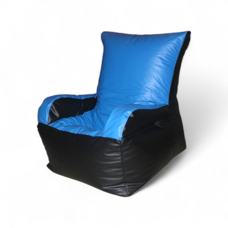 Bean Sofa Chair Classic- Black & Light Blue - Image 2