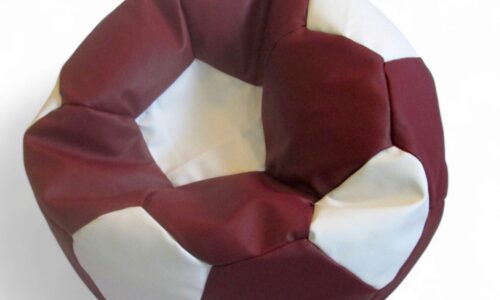 Soccer Bean Bag Classic Maroon & White