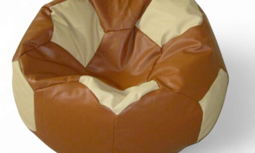 Soccer Bean Bag Classic Light Brown & Ivory