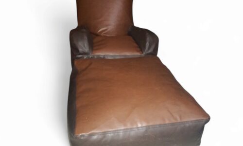 Convertible Bean Sofa Lounge Light Brown & Dark Brown