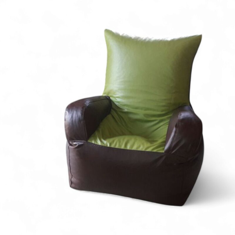 Bean Sofa Chair Classic- Green & Dark Brown