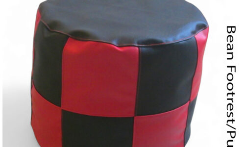 Bean Footrest/ Pufi/ Ottoman Classic Red & Black Checks