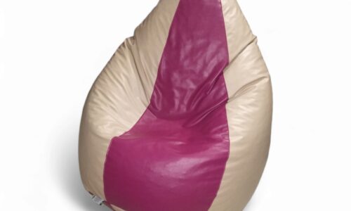 Classic Bean Bag Off White & Maroon