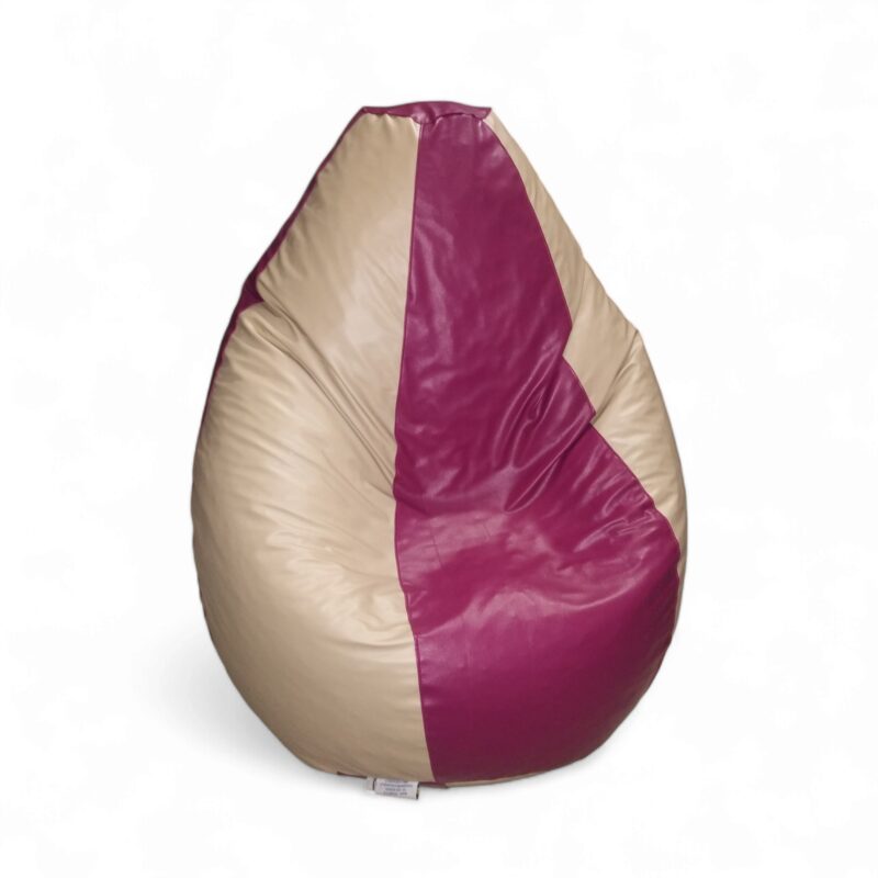 Classic Bean Bag Off White & Maroon - Image 3