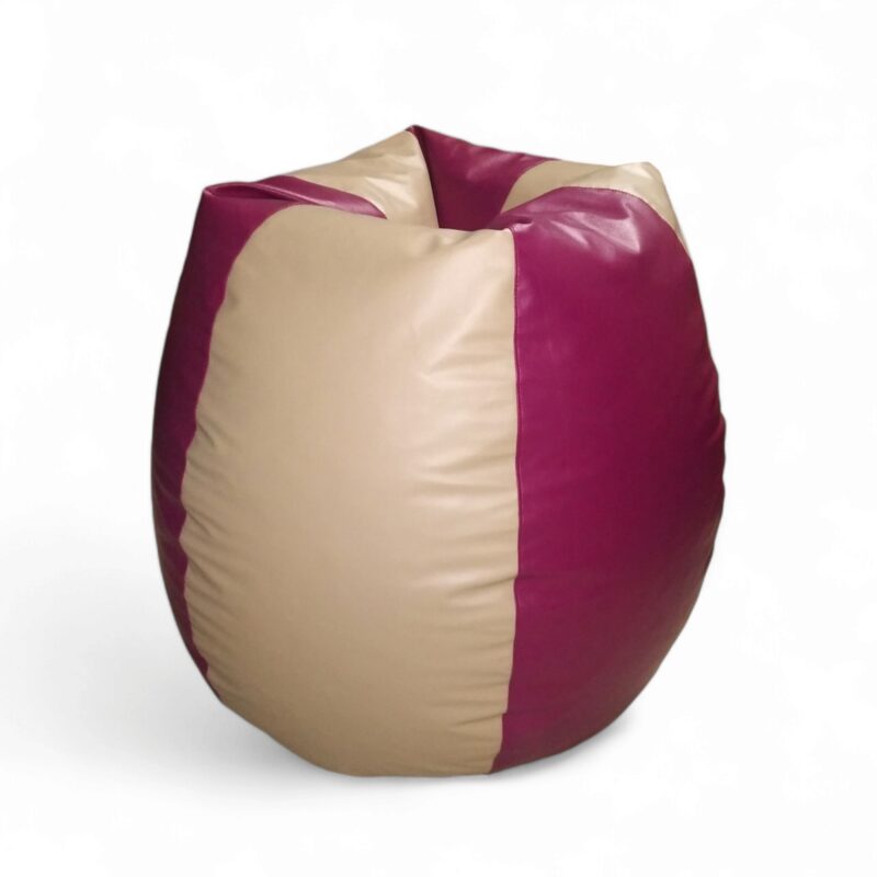 Classic Bean Bag Off White & Maroon - Image 2