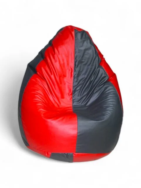 Classic Bean Bag Dark Grey & Red Stripes