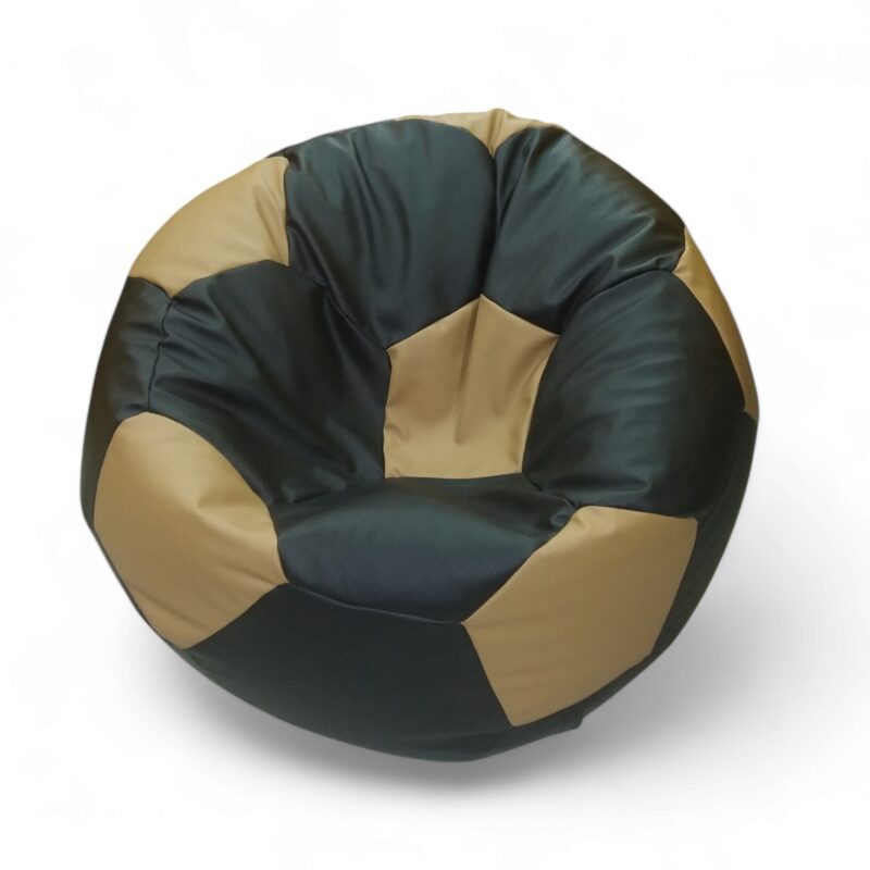 Soccer Bean Bag Classic Black & Camel - Image 2