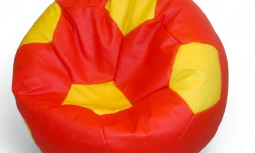 Soccer Bean Bag Classic Royal Red & Yellow