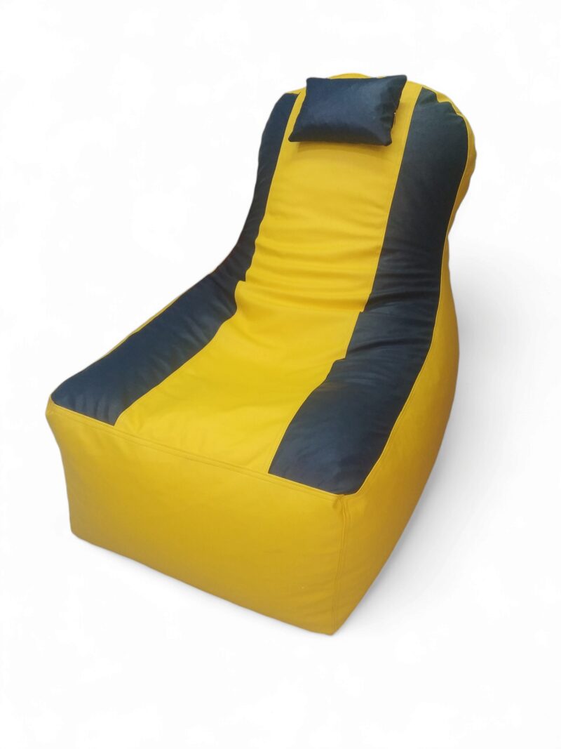 Video Rocker bean bag for Gaming Yellow & Navy Blue - Image 2