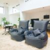 A stylish and comfortable Cool Bean Bags® bean bag in a modern Indian living room setting.