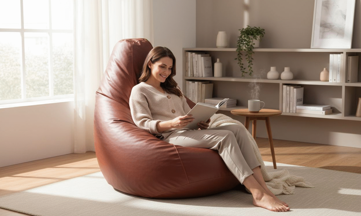 Explore a variety of premium bean bags online in India - Comfortable seating for any room Shop Premium Bean Bags - Perfect for Home, Office, and Relaxation - Cool Bean Bags India